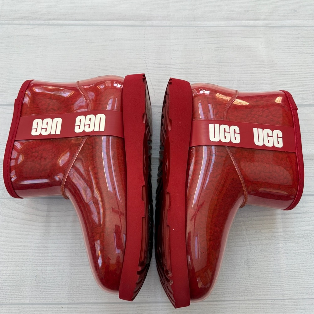 UGG Kids Shiny Red Boots - Picture 3 of 9